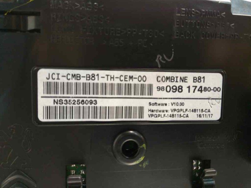 Recambio de cuadro instrumentos para ds 5 style referencia OEM IAM 9809817480  9809756380