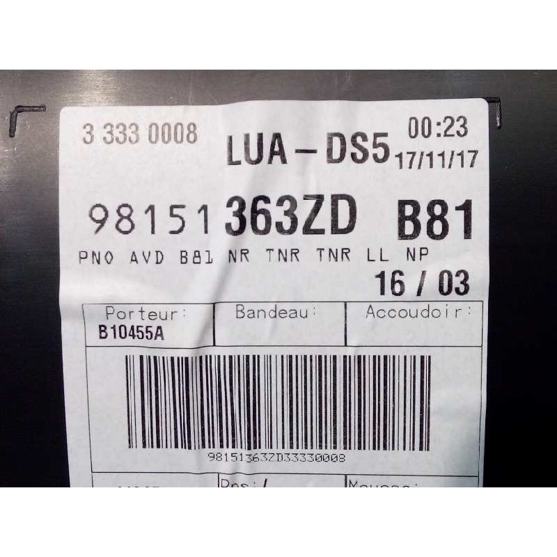 Recambio de guarnecido puerta delantera derecha para ds 5 style referencia OEM IAM 98151363ZD  