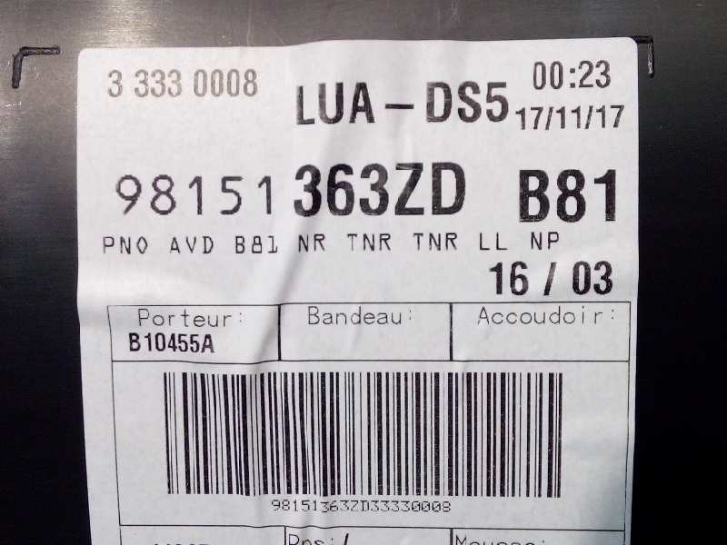 Recambio de guarnecido puerta delantera derecha para ds 5 style referencia OEM IAM 98151363ZD  