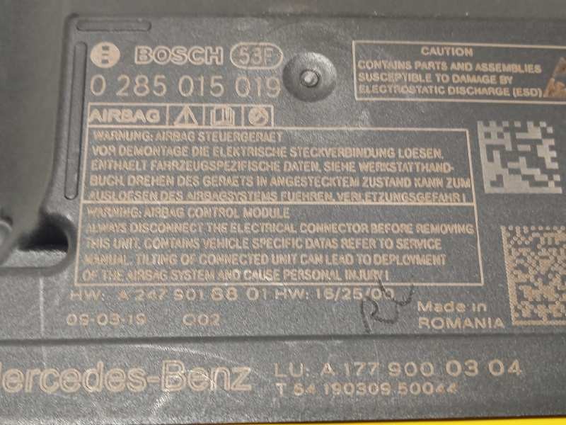 Recambio de kit airbag para mercedes-benz clase b (w247) b200 referencia OEM IAM A2476803300 A0008601600 A2478607302