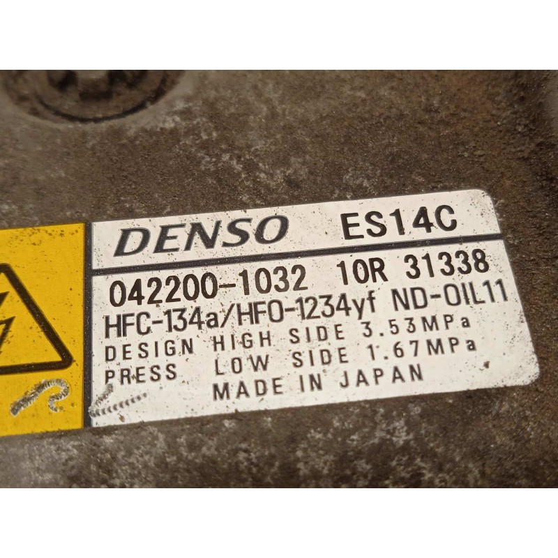 Recambio de compresor aire acondicionado para toyota auris 1.8 16v (híbrido) referencia OEM IAM 0422001032  8837047033