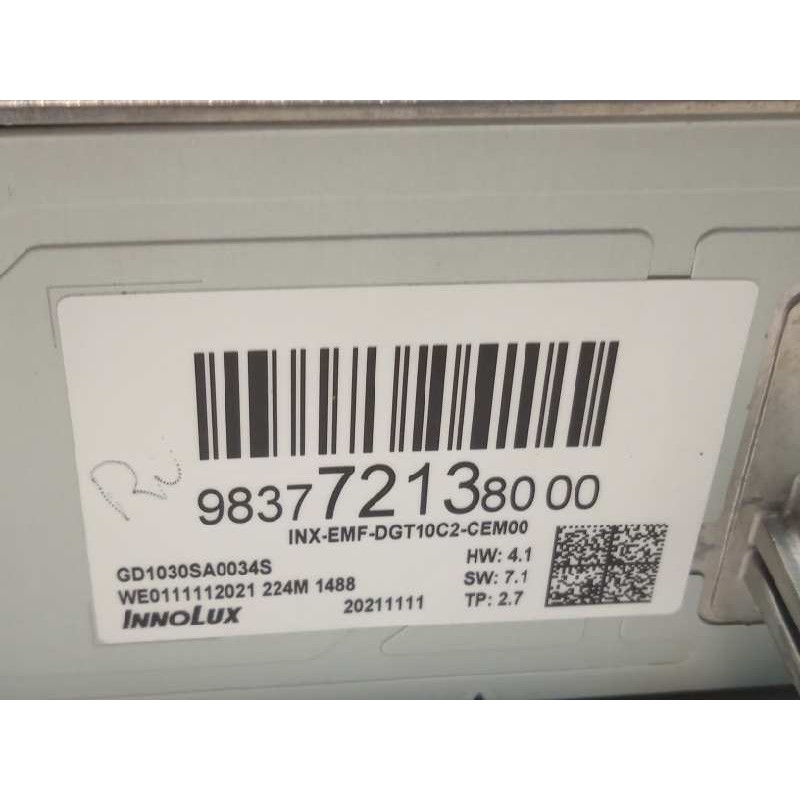 Recambio de pantalla multifuncion para opel mokka gs line referencia OEM IAM 9837721380  