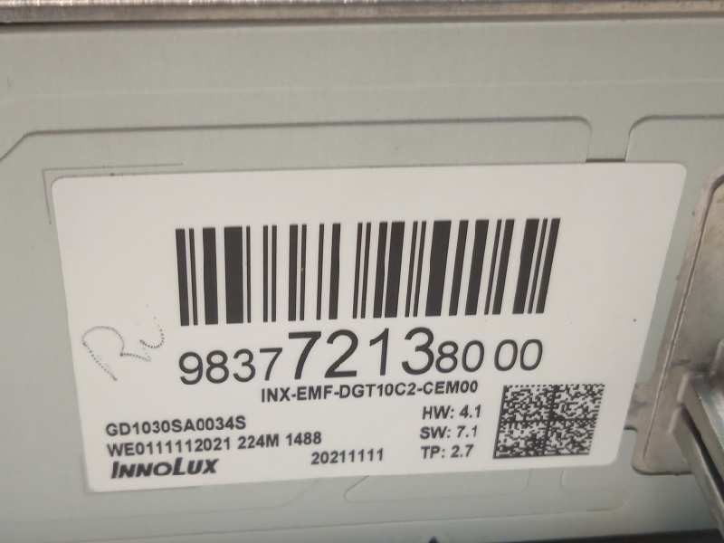 Recambio de pantalla multifuncion para opel mokka gs line referencia OEM IAM 9837721380  