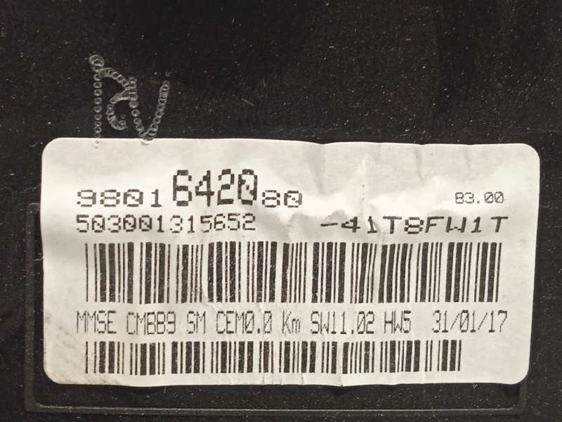 Recambio de cuadro instrumentos para peugeot partner kasten 1.6 blue-hdi fap referencia OEM IAM 9801642080  
