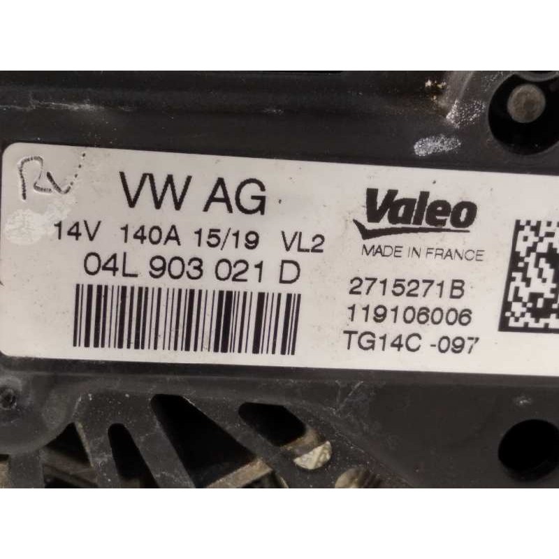 Recambio de alternador para volkswagen t-roc 1.6 tdi referencia OEM IAM 04L903021D 2715271N TG14C097