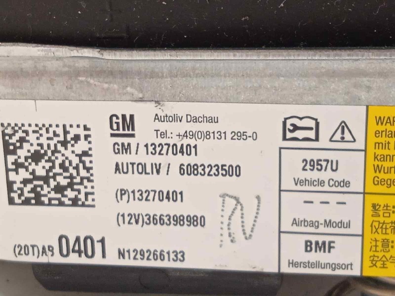 Recambio de airbag delantero izquierdo para opel insignia sports tourer sport referencia OEM IAM 13270401  