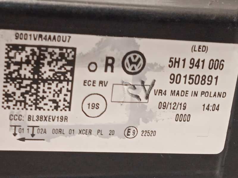 Recambio de faro derecho para volkswagen golf viii lim. (cd1) style referencia OEM IAM 5H1941006  