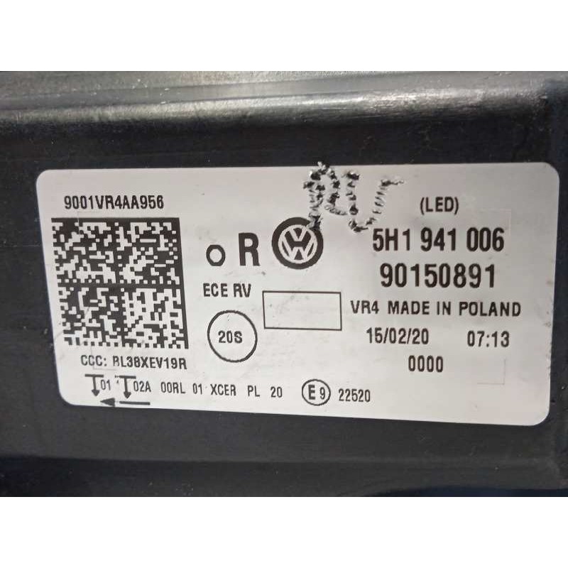 Recambio de faro derecho para volkswagen golf viii lim. (cd1) style referencia OEM IAM 5H1941006  