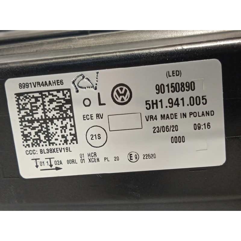 Recambio de faro izquierdo para volkswagen golf viii lim. (cd1) style referencia OEM IAM 5H1941005  90150890