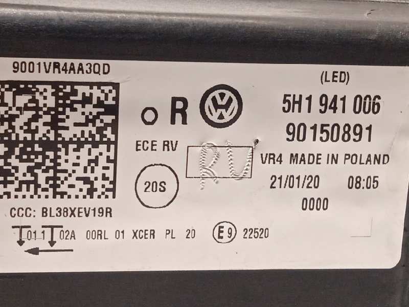 Recambio de faro derecho para volkswagen golf viii lim. (cd1) style referencia OEM IAM 5H1941006  