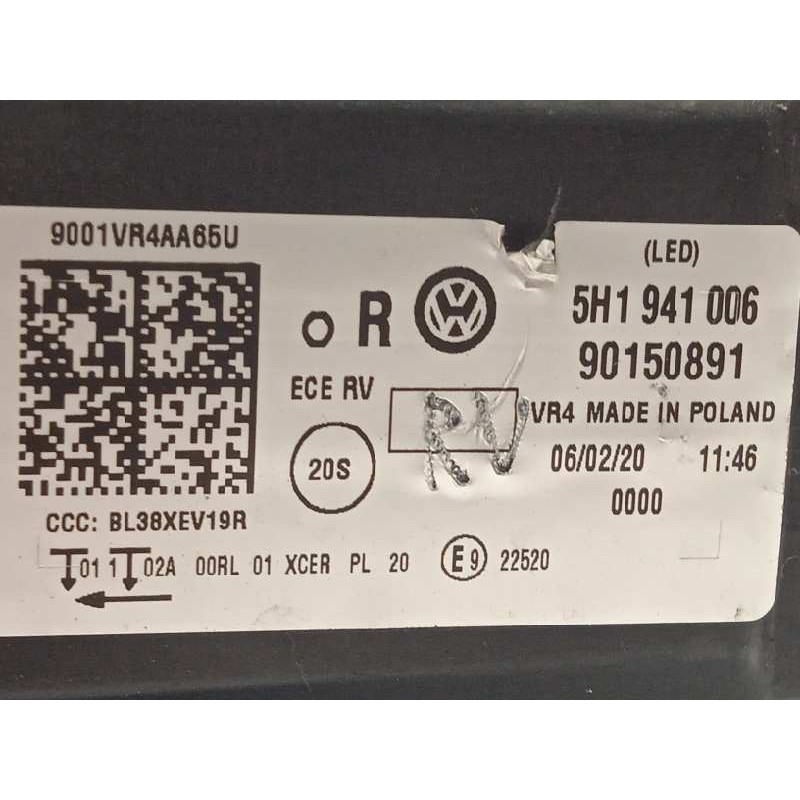 Recambio de faro derecho para volkswagen golf viii lim. (cd1) style referencia OEM IAM 5H1941006  