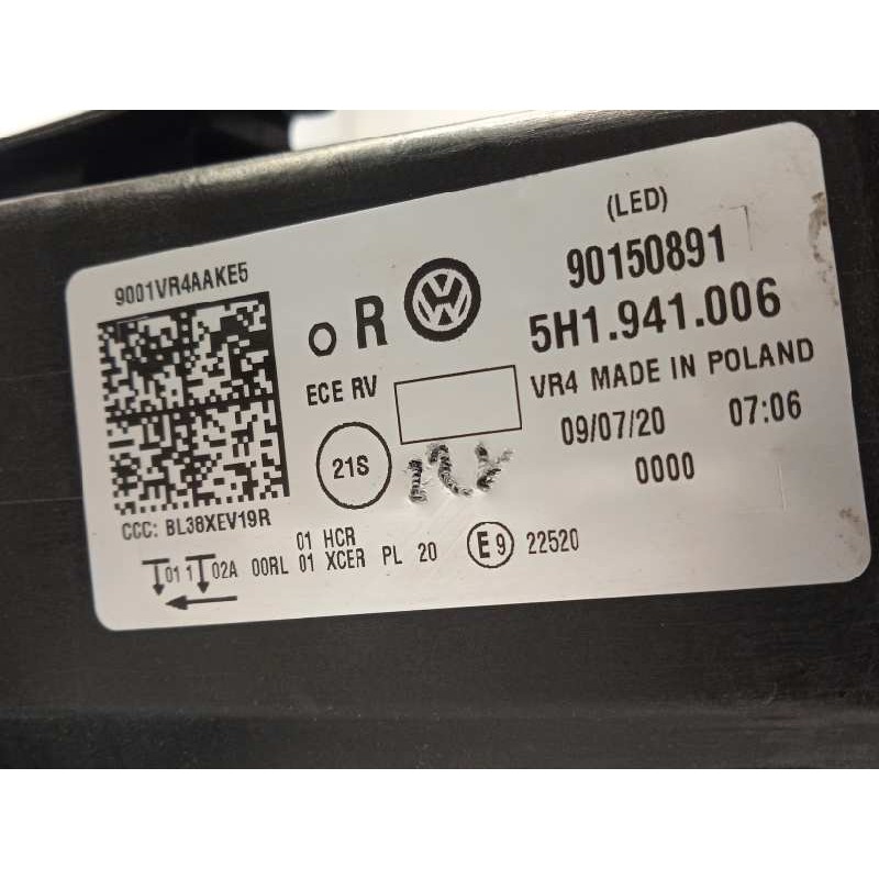 Recambio de faro derecho para volkswagen golf viii lim. (cd1) style referencia OEM IAM 5H1941006  