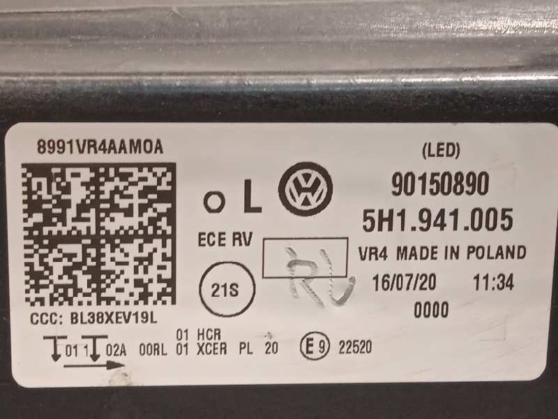 Recambio de faro izquierdo para volkswagen golf viii lim. (cd1) style referencia OEM IAM 5H1941005  90150890