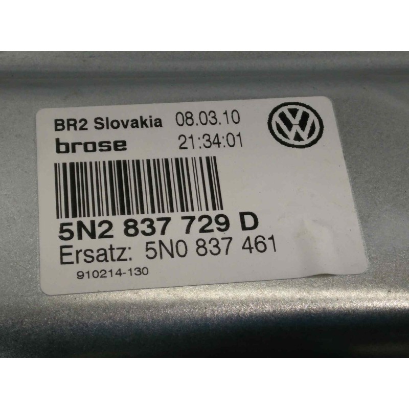 Recambio de elevalunas delantero izquierdo para volkswagen tiguan (5n1) 2.0 tdi referencia OEM IAM 5N0837461  5N0959701D