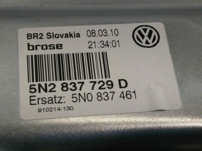 Recambio de elevalunas delantero izquierdo para volkswagen tiguan (5n1) 2.0 tdi referencia OEM IAM 5N0837461  5N0959701D