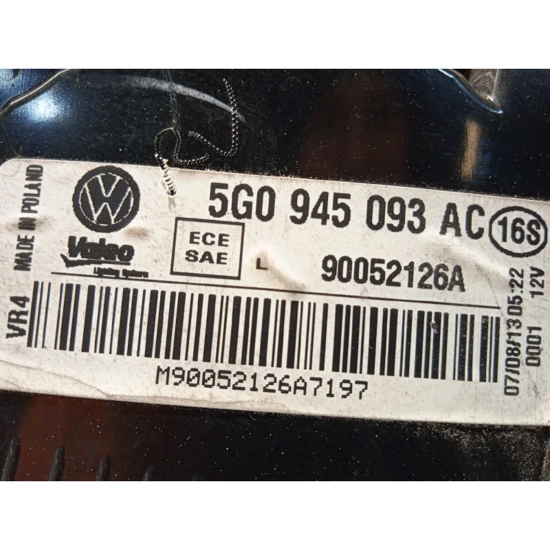 Recambio de piloto trasero izquierdo interior para volkswagen golf vii lim. edition bluemotion referencia OEM IAM 5G0945093AC  