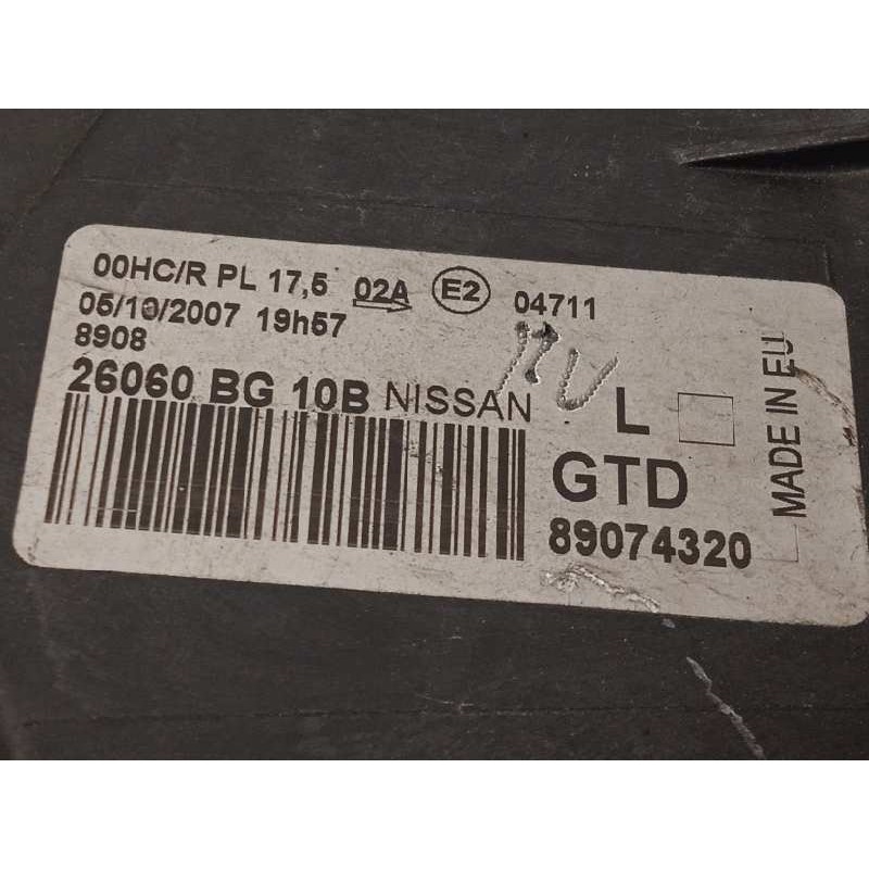 Recambio de faro izquierdo para nissan micra (k12e) 1.2 cat referencia OEM IAM 26060BG10B  89074320