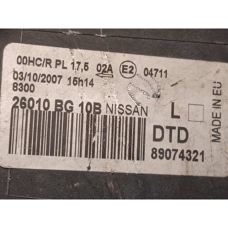 Recambio de faro derecho para nissan micra (k12e) 1.2 cat referencia OEM IAM 26010BG10B  89074321