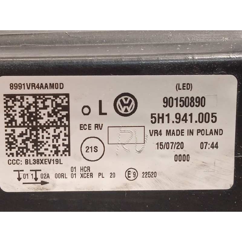 Recambio de faro izquierdo para volkswagen golf viii lim. (cd1) style referencia OEM IAM 5H1941005  90150890