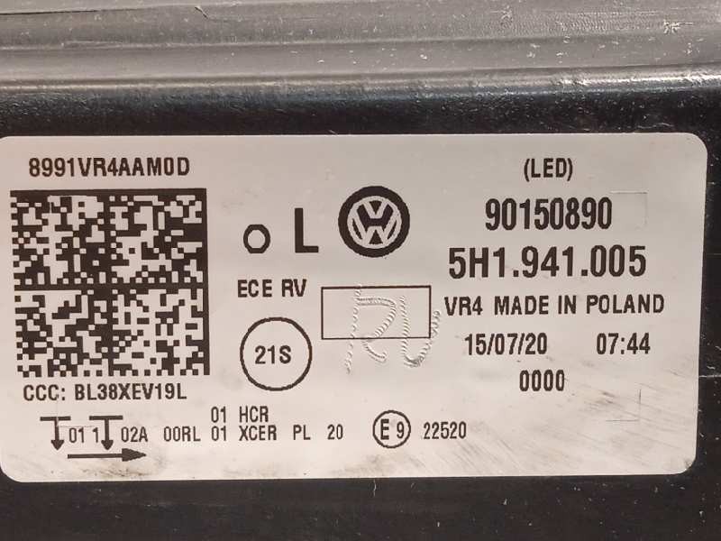 Recambio de faro izquierdo para volkswagen golf viii lim. (cd1) style referencia OEM IAM 5H1941005  90150890