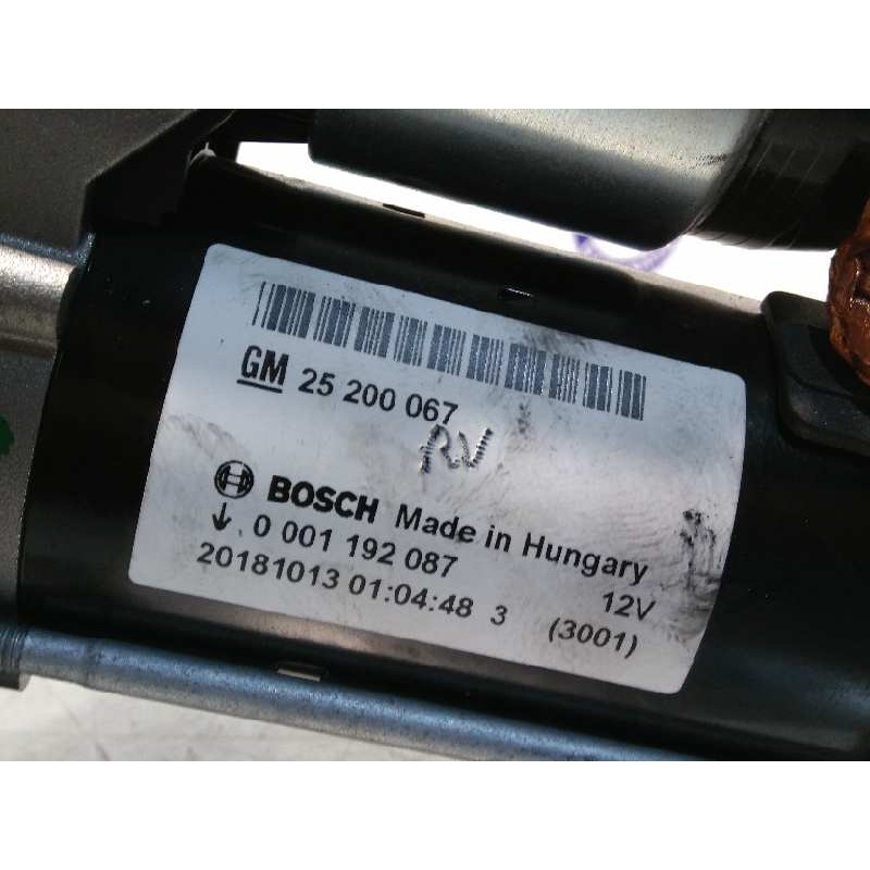 Recambio de motor arranque para opel mokka x selective start/stop referencia OEM IAM 25200067  0001192087