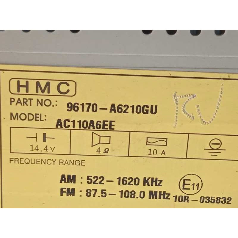 Recambio de sistema audio / radio cd para hyundai i30 (gd) 1.6 gdi cat referencia OEM IAM 96170A6210GU  