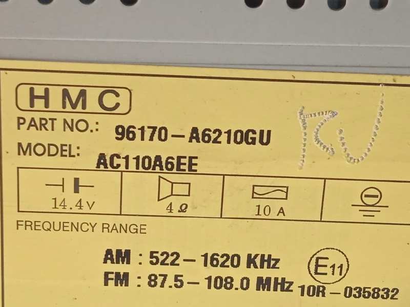 Recambio de sistema audio / radio cd para hyundai i30 (gd) 1.6 gdi cat referencia OEM IAM 96170A6210GU  