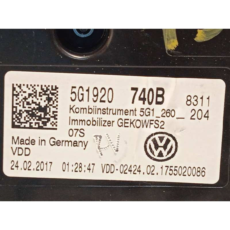 Recambio de cuadro instrumentos para volkswagen golf vii lim. (bq1) advance referencia OEM IAM 5G1920740B  