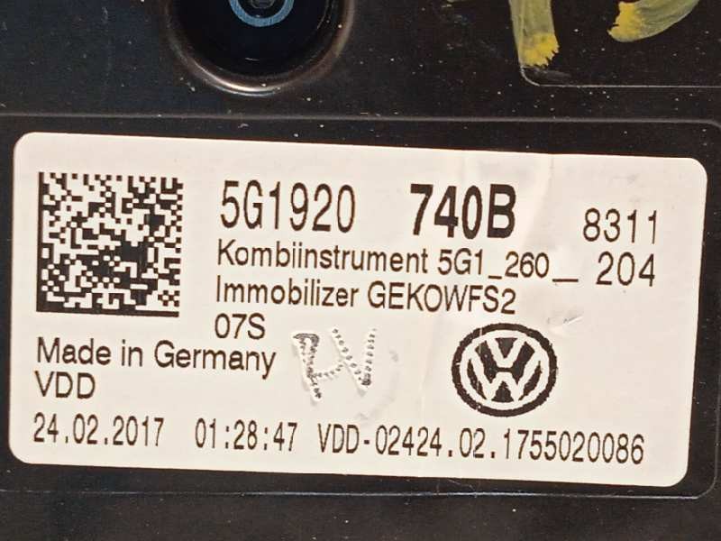 Recambio de cuadro instrumentos para volkswagen golf vii lim. (bq1) advance referencia OEM IAM 5G1920740B  