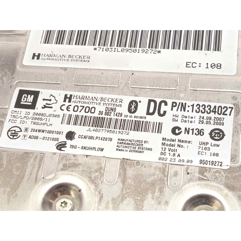 Recambio de modulo electronico para opel insignia sports tourer sport referencia OEM IAM 13334027  