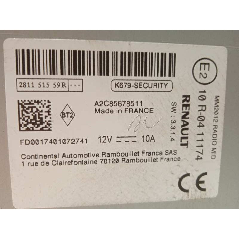 Recambio de sistema navegacion gps para renault captur 1.5 dci diesel fap referencia OEM IAM 281151559R  