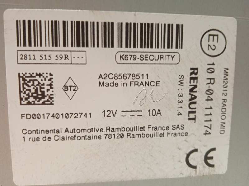 Recambio de sistema navegacion gps para renault captur 1.5 dci diesel fap referencia OEM IAM 281151559R  