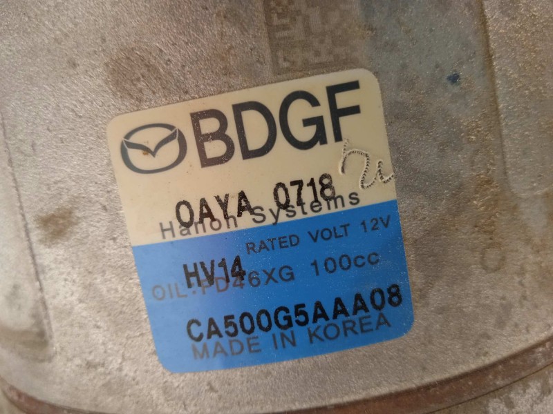 Recambio de compresor aire acondicionado para mazda 3 berlina (bp) referencia OEM IAM BDGF  CA500G5AAA08