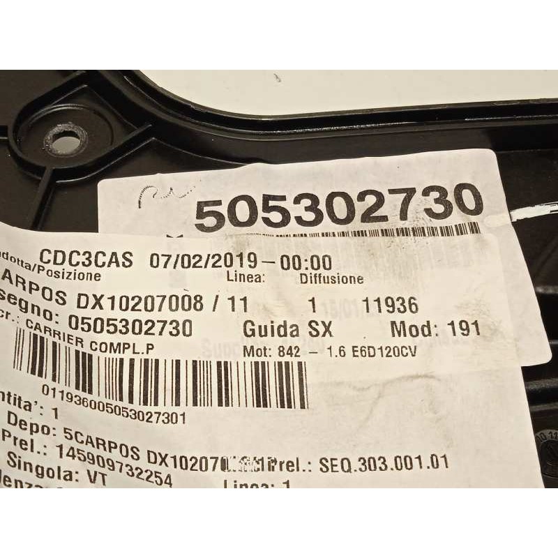 Recambio de elevalunas trasero derecho para alfa romeo giulietta (191) super (2016-) referencia OEM IAM 505302730  