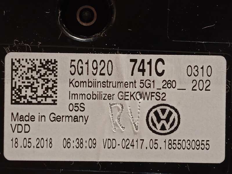 Recambio de cuadro instrumentos para volkswagen golf vii lim. (bq1) advance referencia OEM IAM 5G1920741C  
