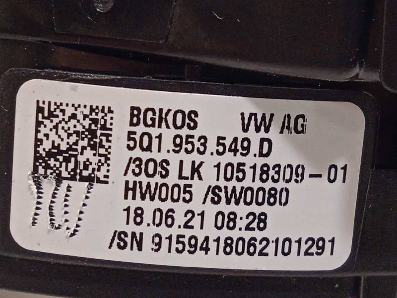 Recambio de anillo airbag para seat leon sportstourer (kl8) fr referencia OEM IAM 5Q1953549D  