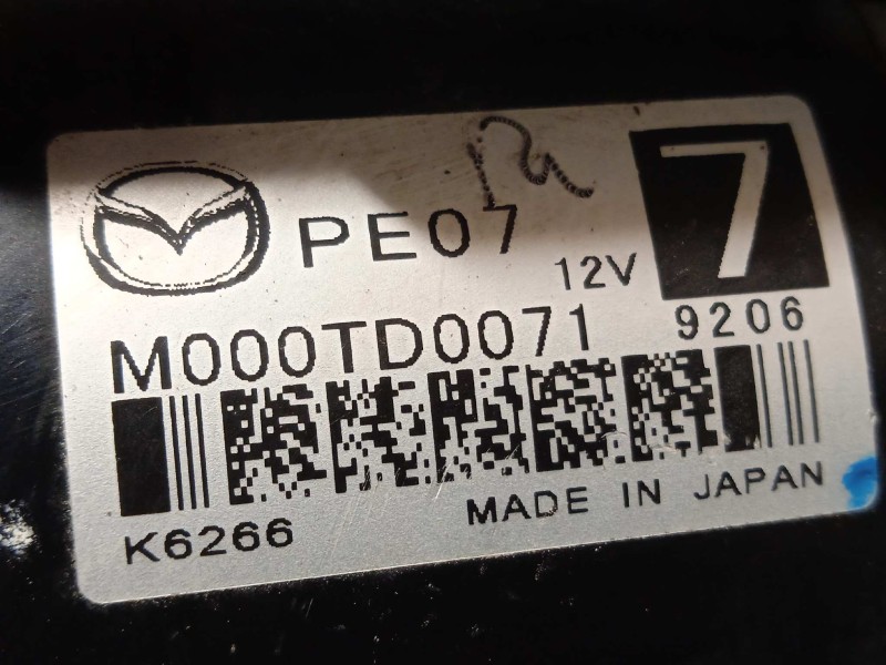 Recambio de motor arranque para mazda 3 berlina (bp) referencia OEM IAM PE07  M000TD0071