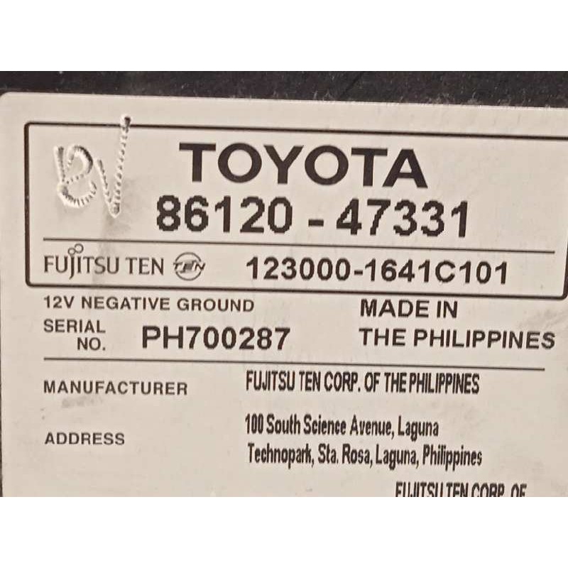 Recambio de sistema audio / radio cd para toyota prius (nhw30) plug-in hybrid advance referencia OEM IAM 8612047331  