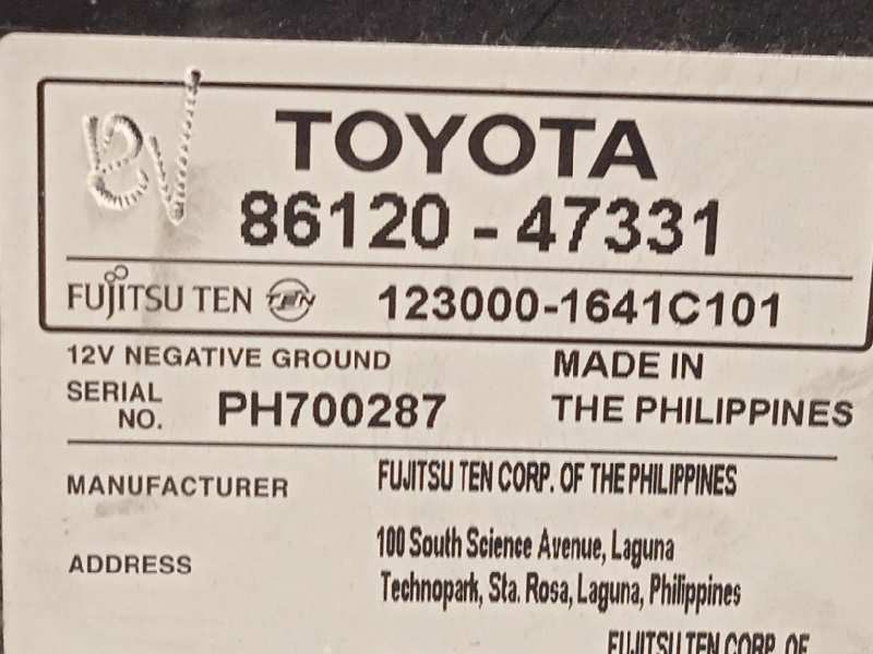 Recambio de sistema audio / radio cd para toyota prius (nhw30) plug-in hybrid advance referencia OEM IAM 8612047331  