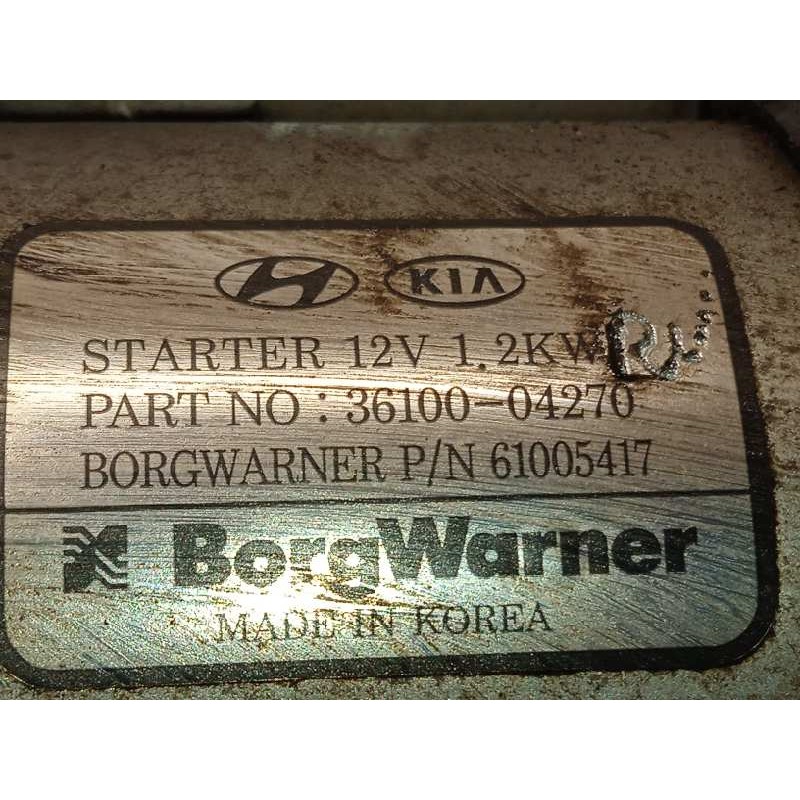 Recambio de motor arranque para kia stonic (ybcuv) 1.0 tgdi cat referencia OEM IAM 3610004270  61005417