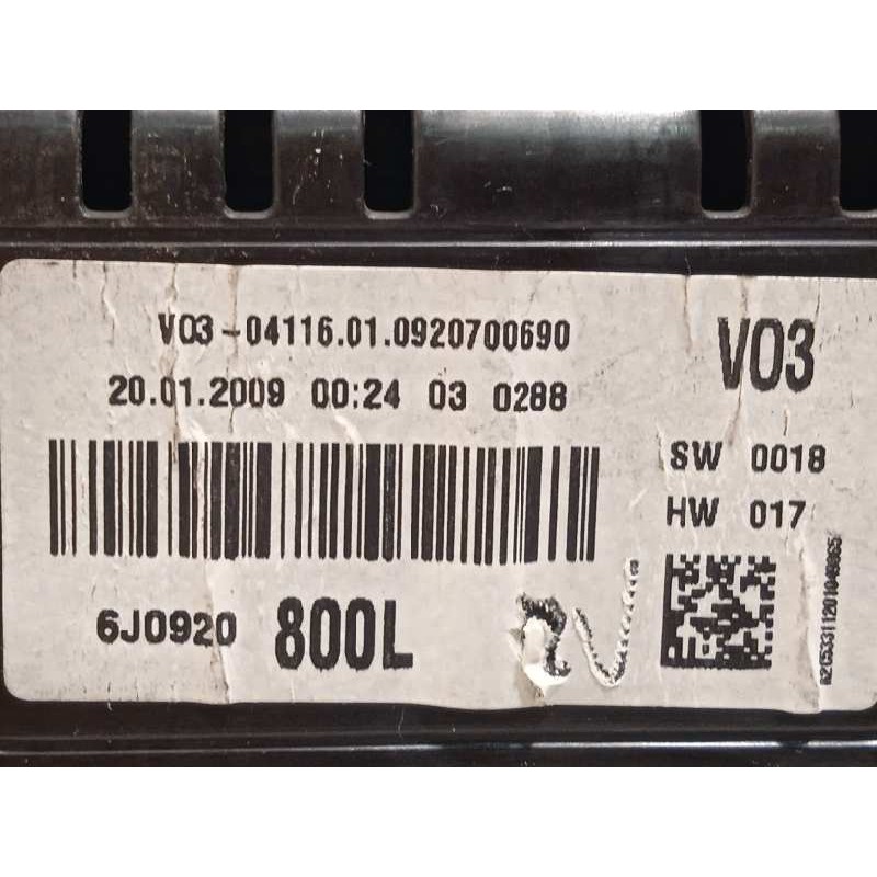 Recambio de cuadro instrumentos para seat ibiza (6j5) stylance / style referencia OEM IAM 6J0920800L  A2C53311201