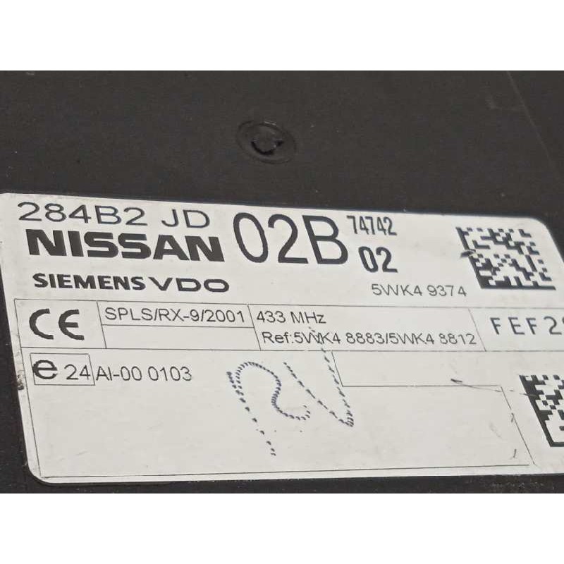 Recambio de centralita confort para nissan qashqai (j10) acenta referencia OEM IAM 284B2JD02B  