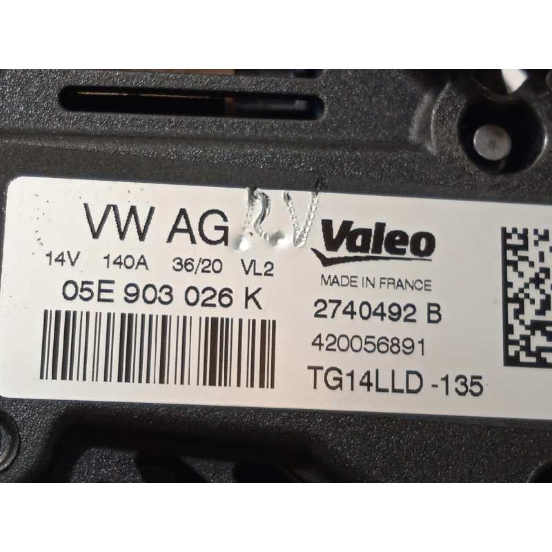 Recambio de alternador para volkswagen t-cross style referencia OEM IAM 05E903026K  TG14LLD