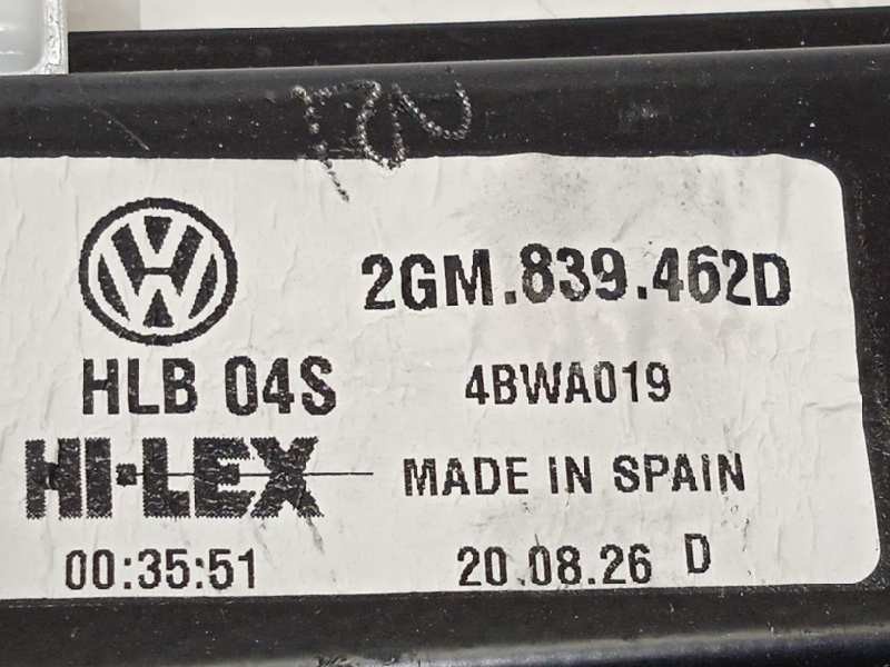 Recambio de elevalunas trasero derecho para volkswagen t-cross style referencia OEM IAM 2GM839462D  5Q0959408D