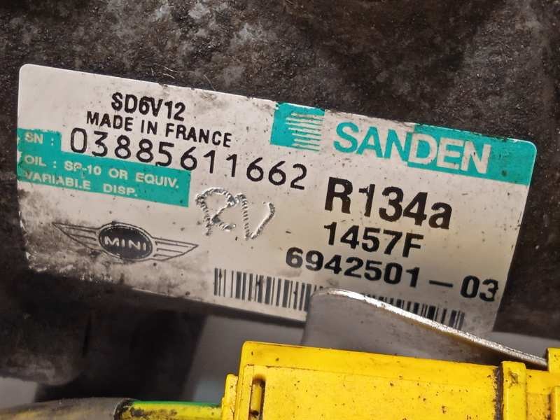 Recambio de compresor aire acondicionado para mini mini (r56) cooper referencia OEM IAM 6942501 64526942501 SD6V12