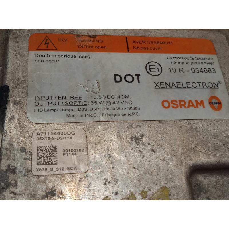 Recambio de centralita faros xenon para land rover evoque 2.2 td4 cat referencia OEM IAM A71154400DG  