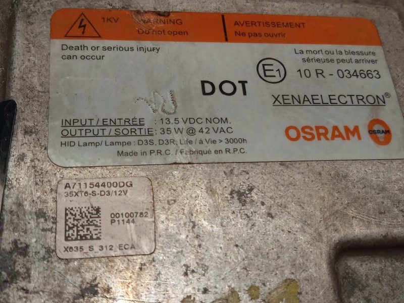 Recambio de centralita faros xenon para land rover evoque 2.2 td4 cat referencia OEM IAM A71154400DG  