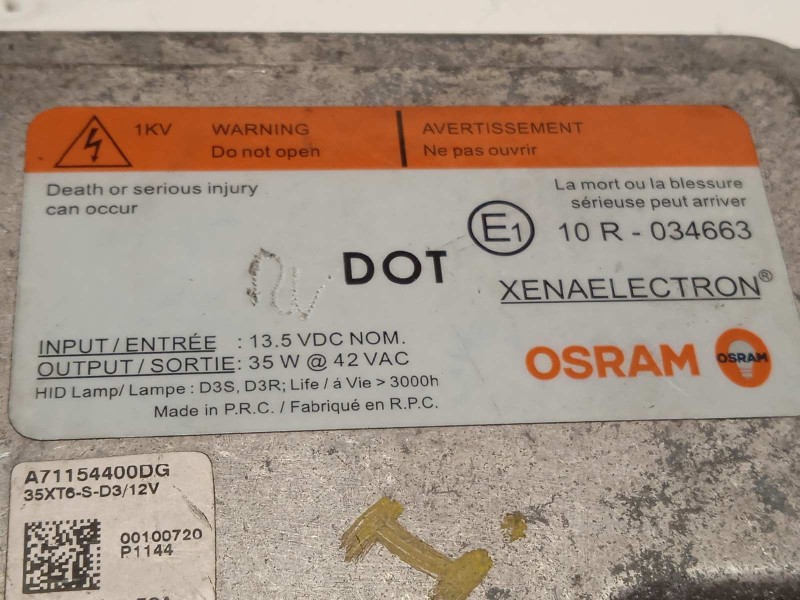 Recambio de centralita faros xenon para land rover evoque 2.2 td4 cat referencia OEM IAM A71154400DG  