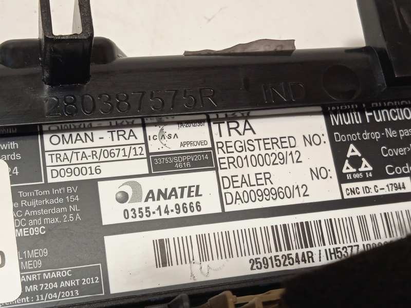 Recambio de pantalla multifuncion para renault captur 1.5 dci diesel fap referencia OEM IAM 259152544R  