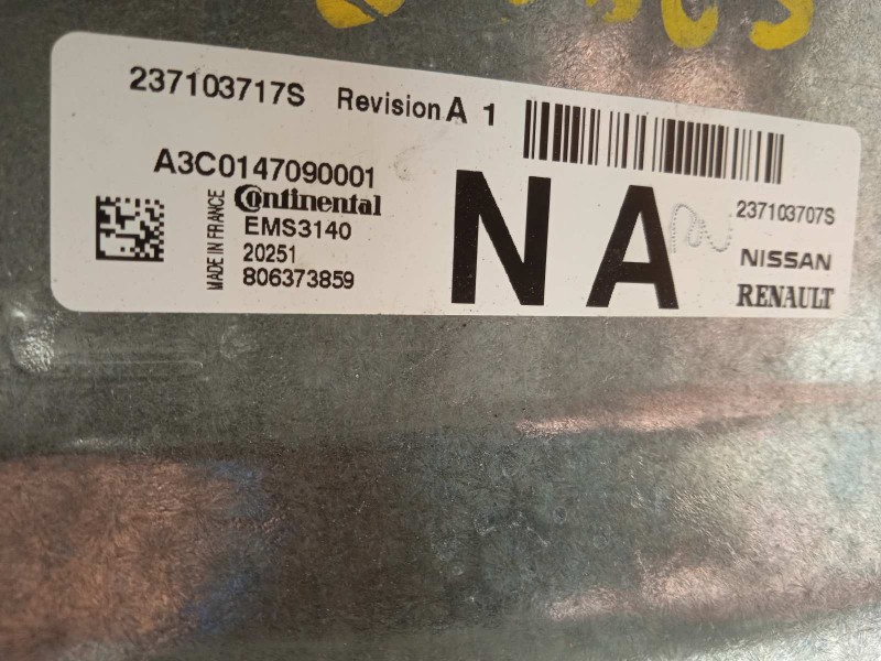 Recambio de centralita motor uce para renault clio v 1.0 tce referencia OEM IAM 237103707S  A3C0147090001